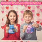 4E's Novelty 24 Pack Classroom Valentine Cards with Tic Tac Toe Keychains Games, Bulk Valentines Day Cards & Gifts for Kids School Valentines
