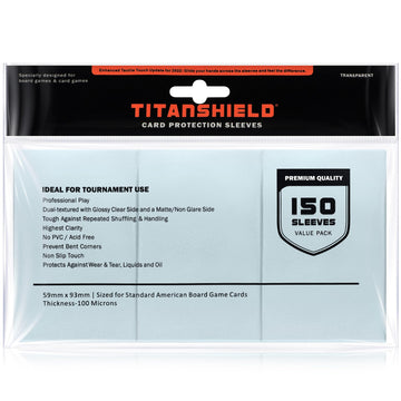 TitanShield Standard American Size 57x91mm Board Game Card Sleeves (150 Count)