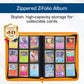 BCW Z-Folio 9-Pocket LX Album - Orange | Secure Zipper Card Organizer | Premium Leatherette Card Collection Binder | Trading Card Binder for Pokemon