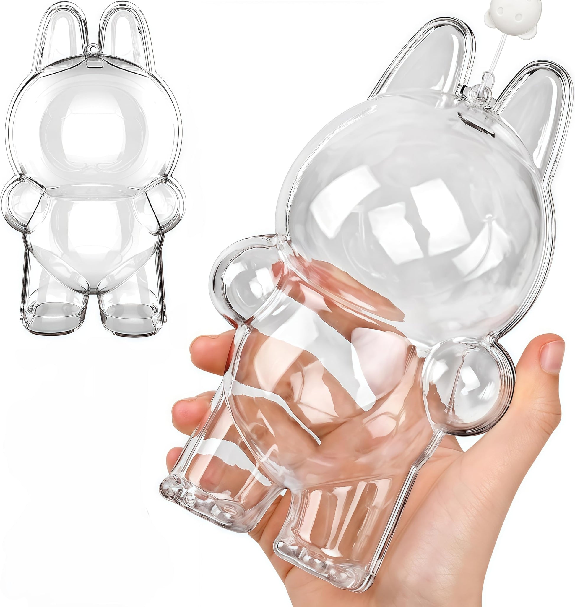 HD Clear Figure Display Protective Case Compatible with LABUB The Monsters Big into Energy and Let's Checkmate, Fall in Wild,Acrylic Case with