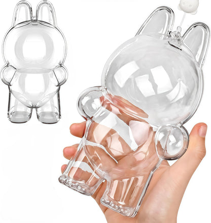 HD Clear Figure Display Protective Case Compatible with LABUB The Monsters Big into Energy and Let's Checkmate, Fall in Wild,Acrylic Case with