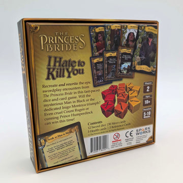 The Princess Bride: I Hate to Kill You 2nd Edition - Fast-Paced 2-Player Dice & Card Game for Ages 10+ | Swordplay Strategy Board Game for Fans