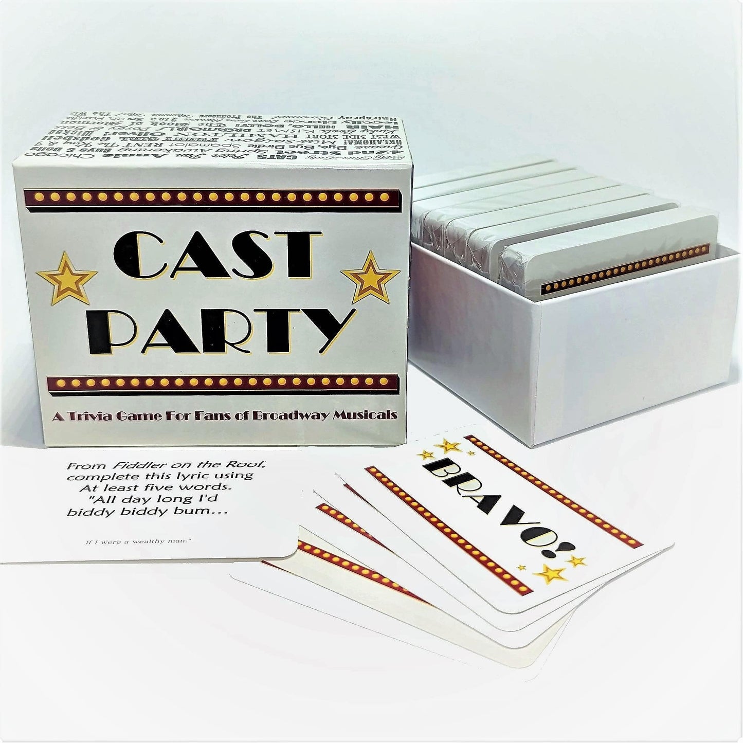 CAST Party! | Party Game for Theater People | Broadway Musical Trivia | Broadway Gift Idea | 400 Trivia Cards for Musical Theatre Enthusiasts | Trivia