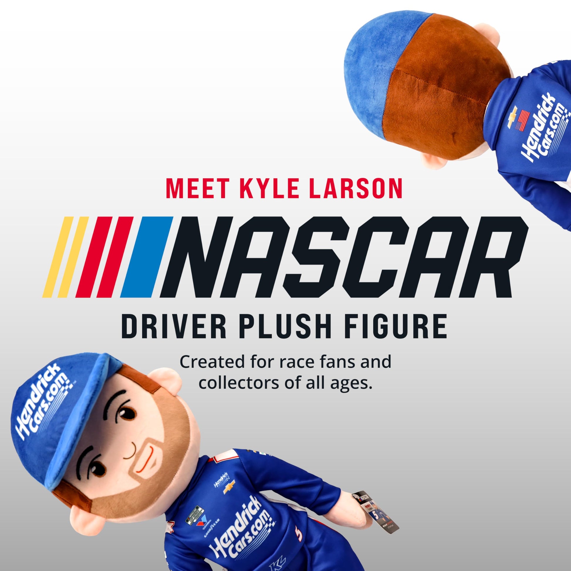 PLUSHIBLE BRIDGING MILES WITH SMILES Hendrick Motorsports Kyle Larson NASCAR Plush Toy - 14" Soft Stuffed Toy for Kids & Fans | Official 2-Time Cup