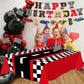 Race Car Party Decorations Happy Birthday Banner Hot Race Cars Tablecloths