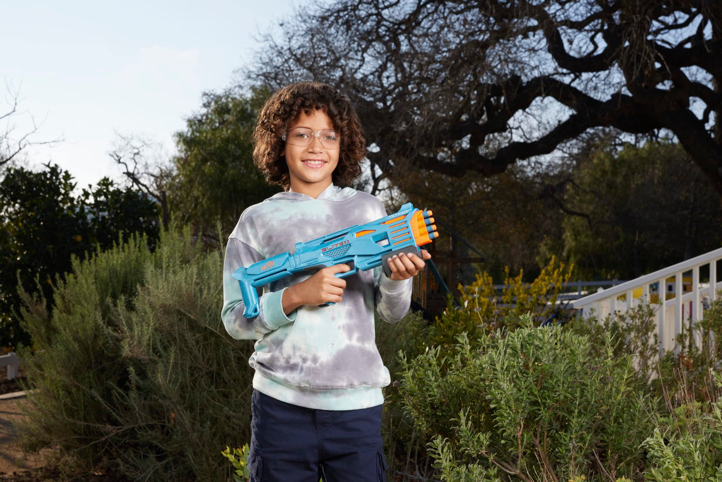 Nerf Elite 2.0 Tetrad QS-4 Blaster, Includes 4 Nerf Elite Darts, 4-Barrel Blasting, Tactical Rail for Customizing Capability, Pump Action