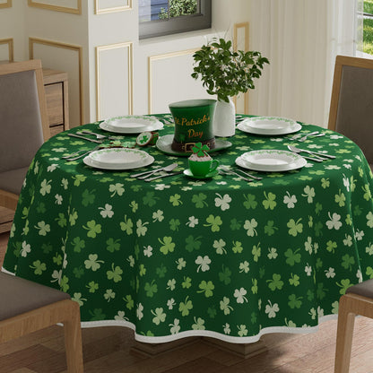 XCHI Green Shamrocks St. Patrick's Day Tablecloth Rectangle Table Cloth Washable Table Covers for Indoor Dining Home Party Decorations 60x84 Inch