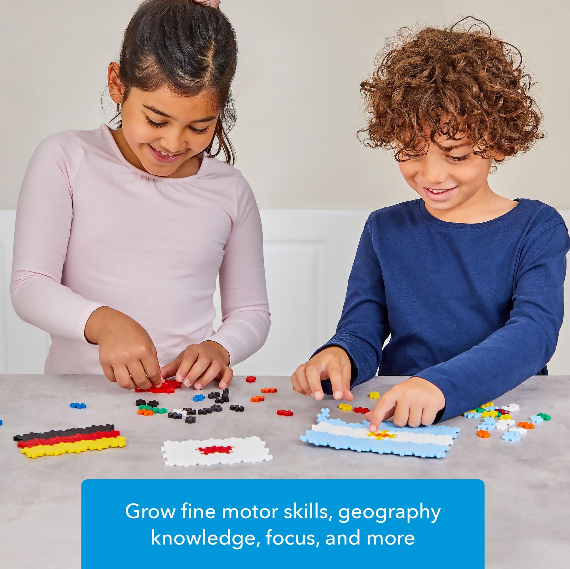 PLUS PLUS Learn to Build, Flags of the World - Mini Puzzle Building Blocks Set, Stem Toys for Kids - Educational Insights, Classroom Must Haves