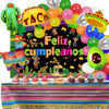 Mexican Themed Party Decorations Fiesta Party Supplies Balloons Garland Arch Kit Feliz Cumpleanos Backdrop Tablecloth Cinco De Mayo Taco Cactus