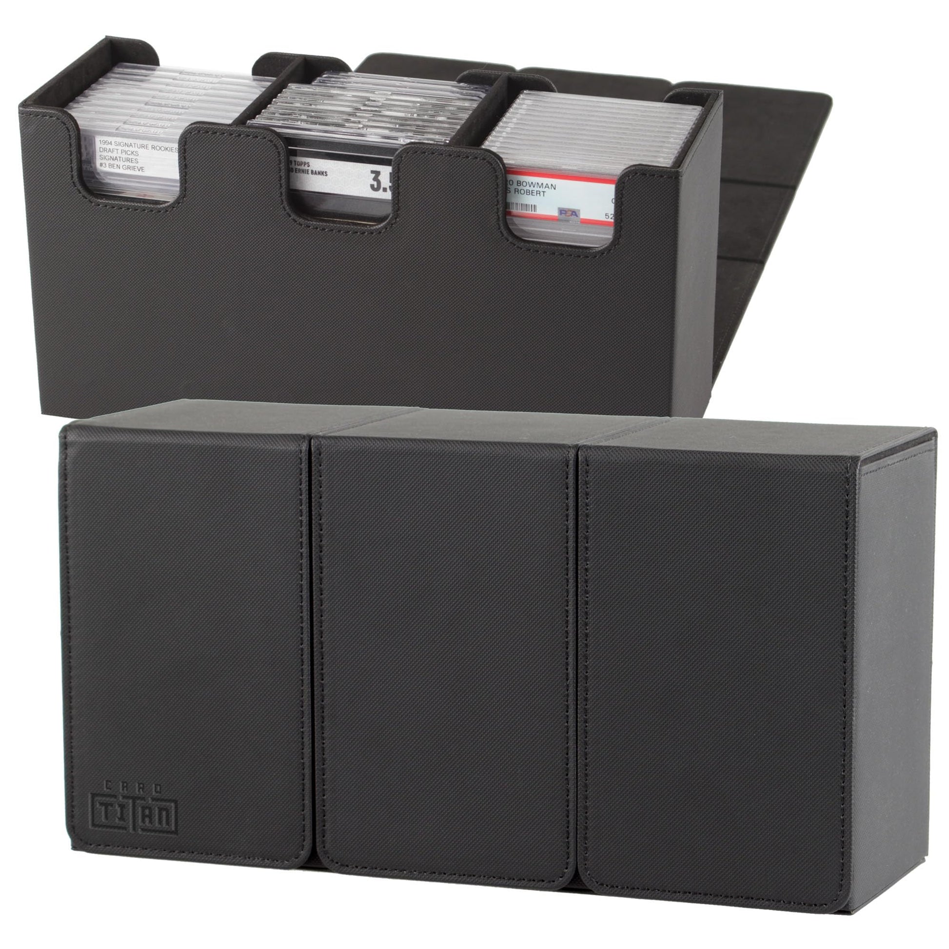 Card Titan Slab Box Triple Row - Trading Card Storage Box for Graded Sports and TCG Cards - Case Fits PSA, BGS, SGC and CSG Slabs