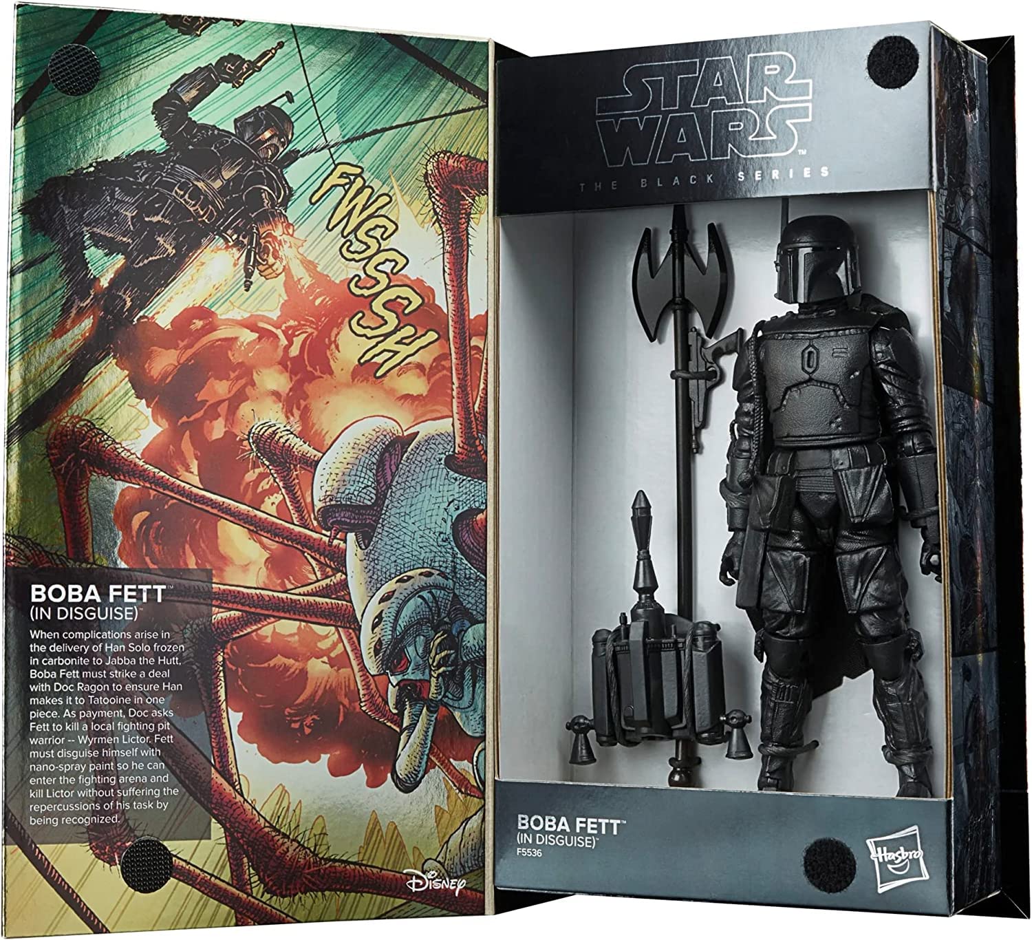 Star Wars The Black Series Boba Fett (in Disguise) SDCC Exclusive 6-Inch-Scale War of The Bounty Hunters Comic Set F5536 Multicolored Collectible by