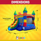 Pogo Bounce House Crossover Inflatable with Slide No Blower, Rainbow Smiley