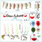 Gone Fishing Party Decorations Kit Include Hanging Banner Swirl Balloons (Gone Fishing)