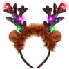 JOYIN Christmas 4PCS Reindeer Headband, Light-Up LED Antlers Reindeer Hat Holiday Headbands for Christmas Party Supplies and Holiday Parties Favors