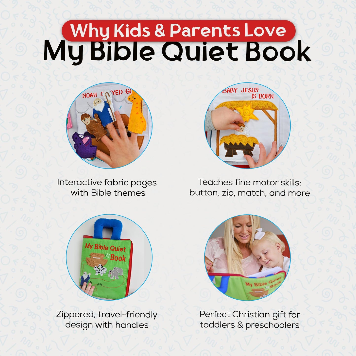 My Growing Season My Bible Quiet Book Interactive Fabric Activity for Kids | Educational Christian Toy for Toddlers & Preschoolers | Travel-Friendly
