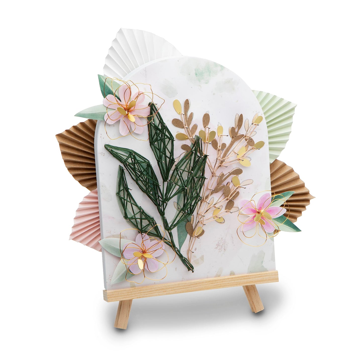 Craft Crush DIY String Art Craft Kit - Floral Interior Design DIY Activity for Teens & Adults - Complete String Art Kit with Embroidery Thread, Foam
