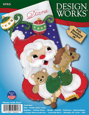 Santa and Toys Felt Stocking Kit