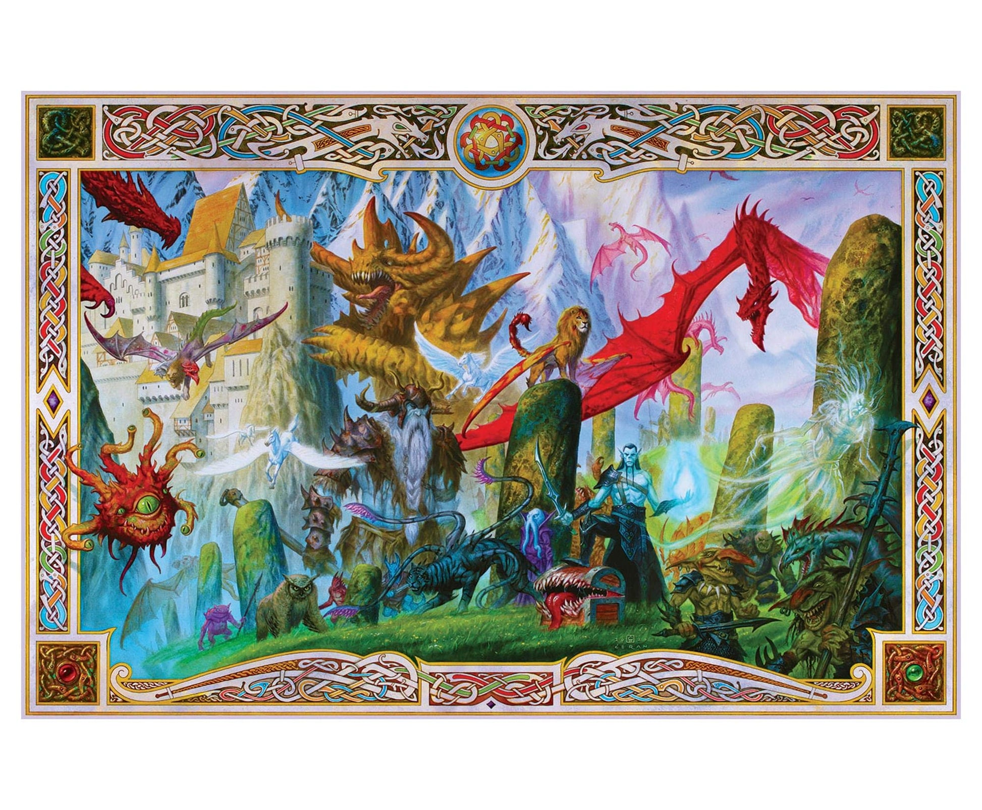 Dungeon Denizens Mythical Monster Puzzle for Adults and Kids | 1000 Piece Jigsaw Puzzle Toy | Fun Quarantine Gifts | Interactive Brain Teaser for Game