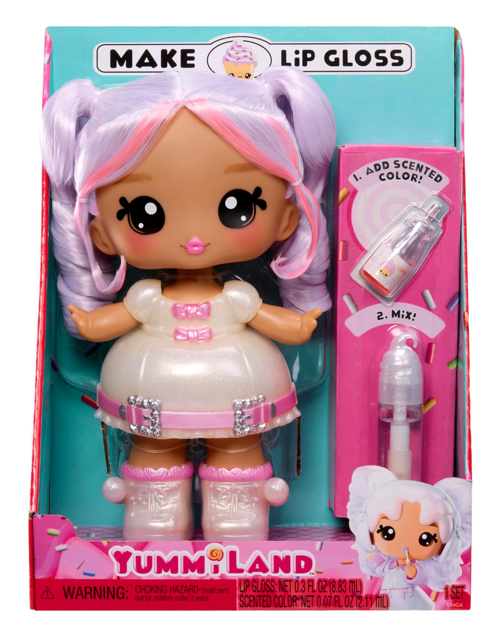 Yummiland Large Doll- Ava Ice Cream with Scented Lip Gloss, Ages 4+