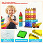 HDCooL Magnetic Tiles, 32 PCS Giant Magnetic Tiles with Iron Box, Choke-Proof Design with Strong Magnets, STEM Educational Toys for Kids Ages 3+
