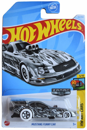 Hot Wheels Zamac Mustang Funny Car, HW Art Cars 5/10 [Silver] 112/250