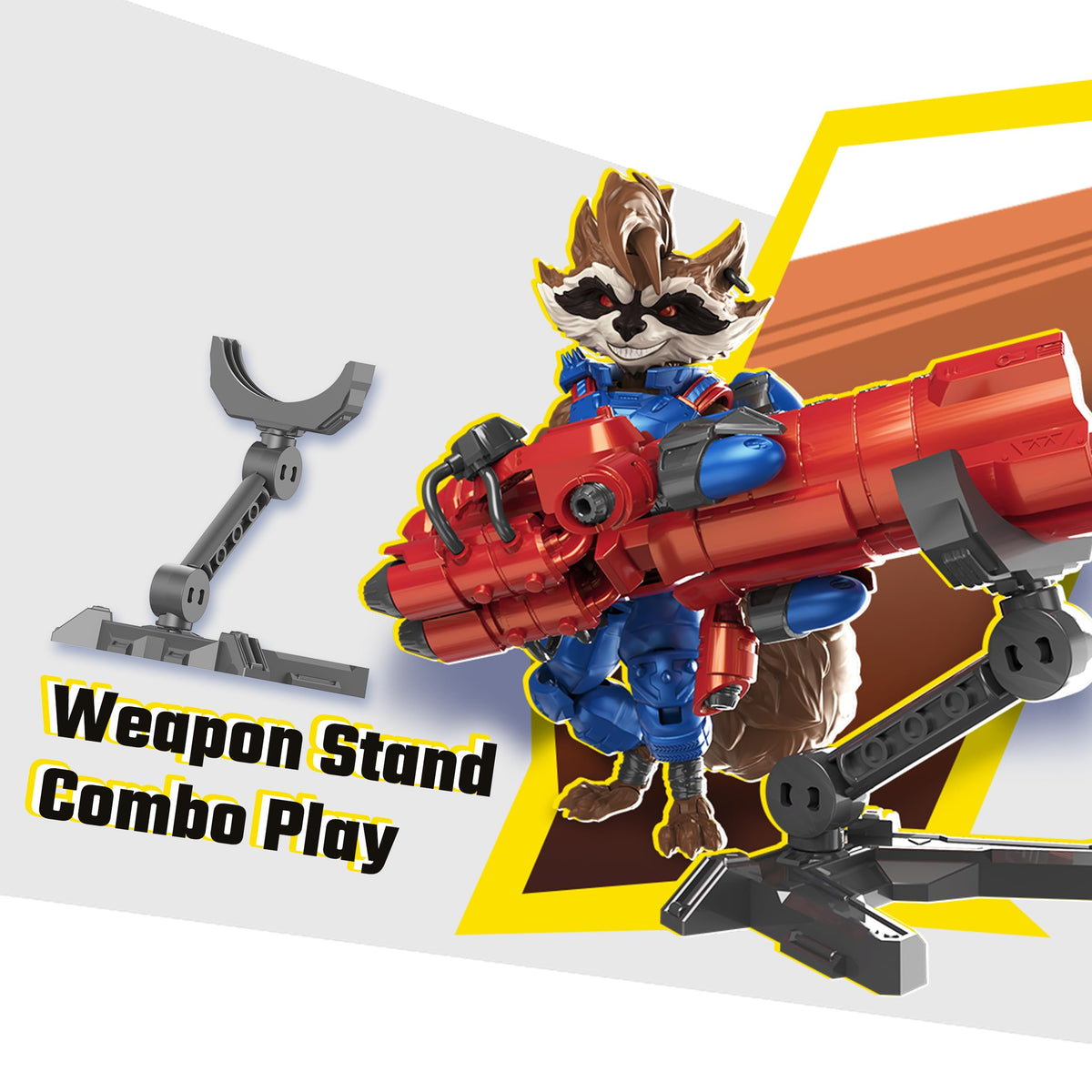 BLOKEES - Marvel Rivals - Rocket Raccoon - Model Kit - Assembly Required - No Tools - No Cutting - No Glue - No Paint - 14+