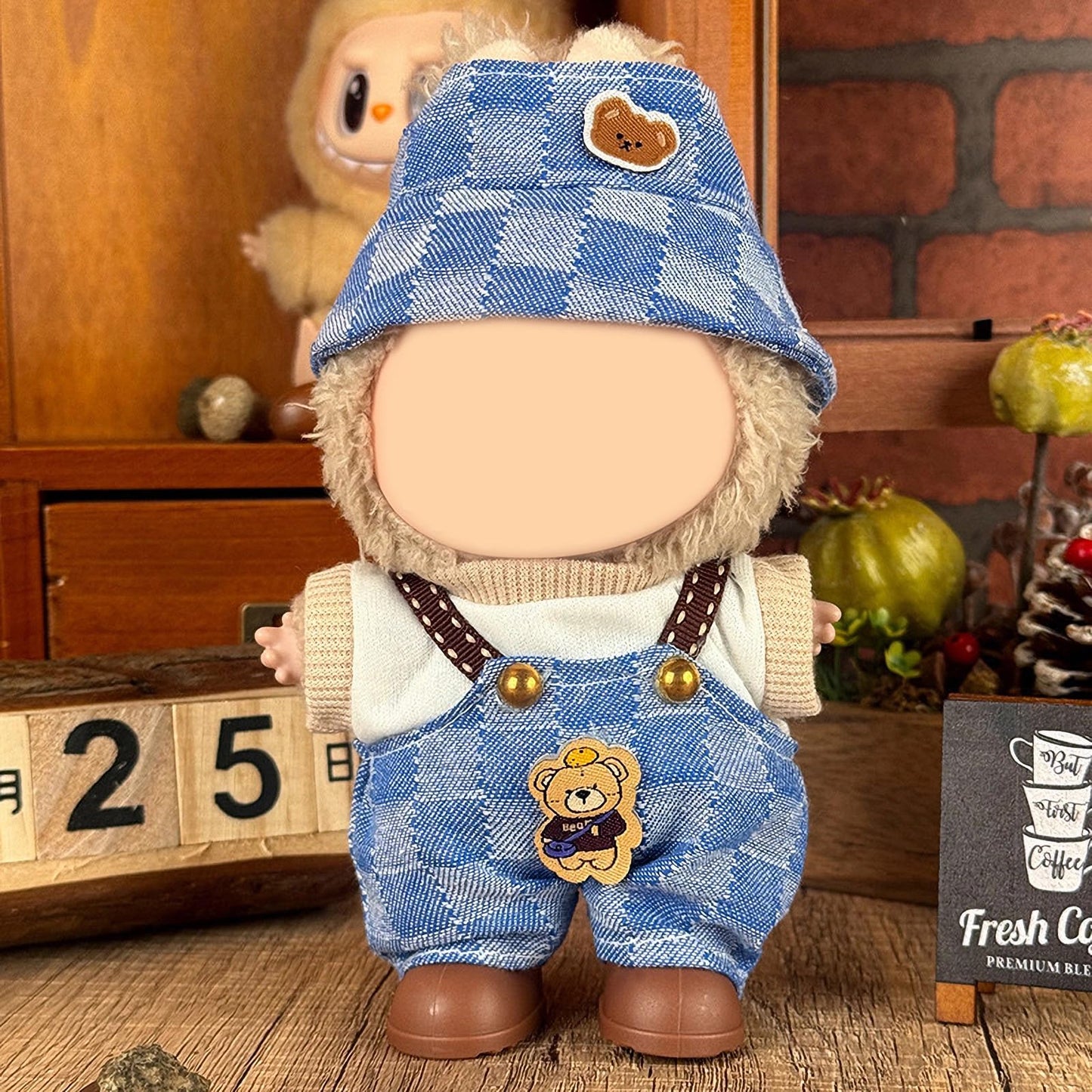 6 Pack Doll Clothes for LABUBU 17cm Doll, Exquisite Luxury Designer Outfits with Hats & Accessories, Cute Doll Clothing Set Suitable for Dress up