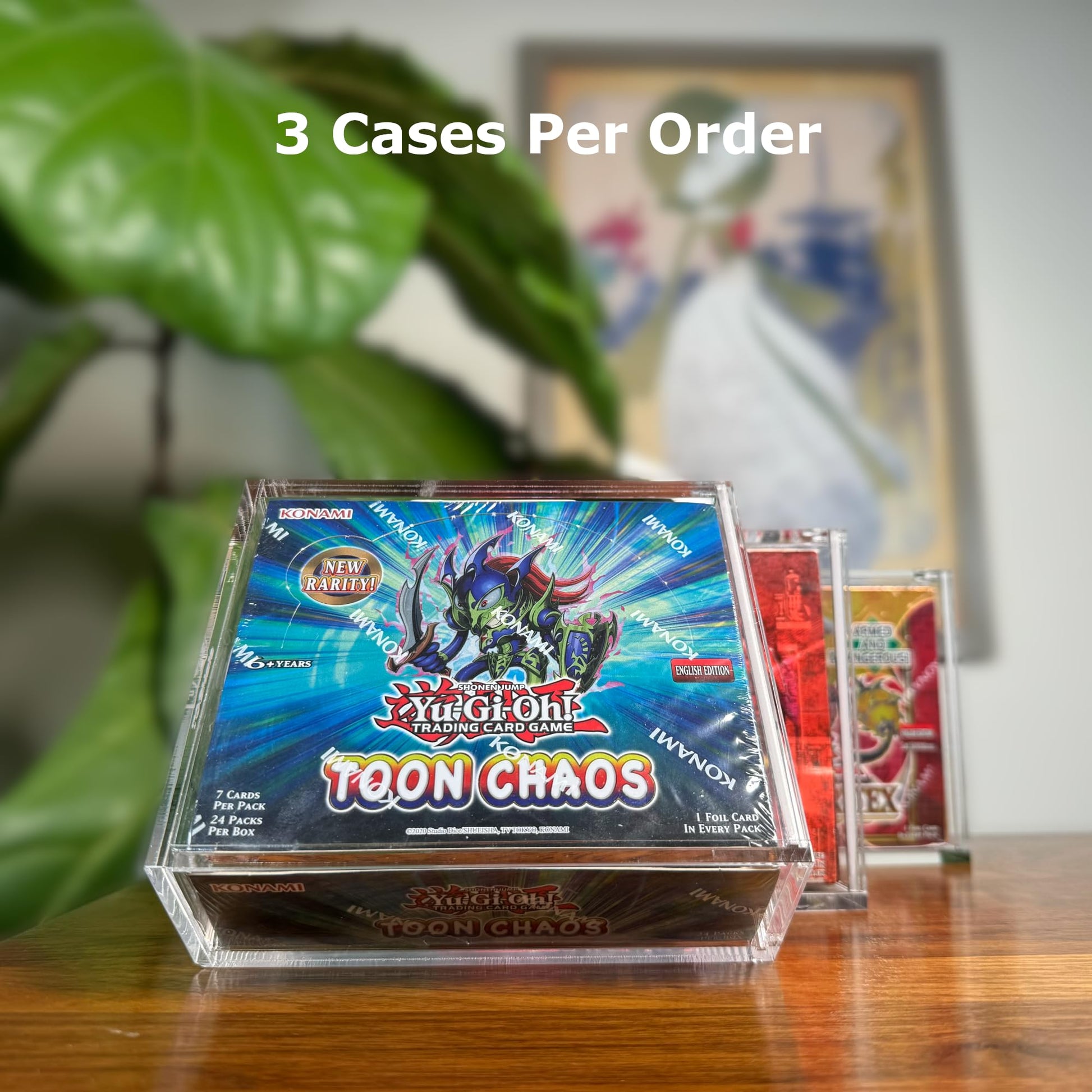 TCGHalo Acrylic Yugioh Booster Box Case (3 Pack) Acrylic Display Case for Yu-Gi-Oh Booster Box - Sliding Magnetic Lid 5MM Thick - Hard Yugioh Card