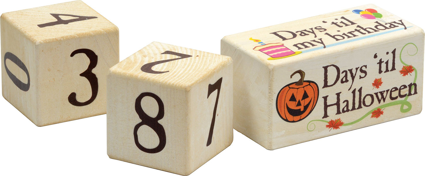 Maple Landmark Days 'Til Countdown Blocks - 3 pc Set - Made in USA