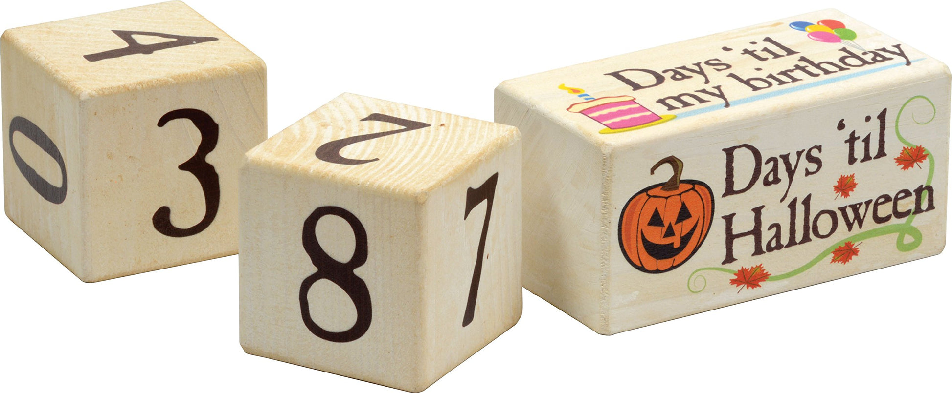 Maple Landmark Days 'Til Countdown Blocks - 3 pc Set - Made in USA