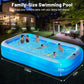 Large Solar Inflatable Pool with Lights, 130"x72"x22" Blow-Up Kiddie Pool with Air PUM, 7 Color Changed Family Swimming Pool for Backyard, Outdoor