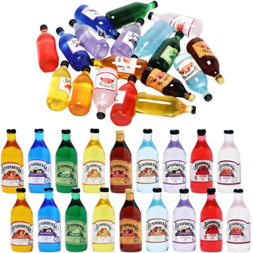 18-Piece Miniature Beverage Bottles Set - Realistic Beer & Soda Bottles, 1:12 Scale Dollhouse Drink Accessories for Tabletop Décor, DIY Crafts,