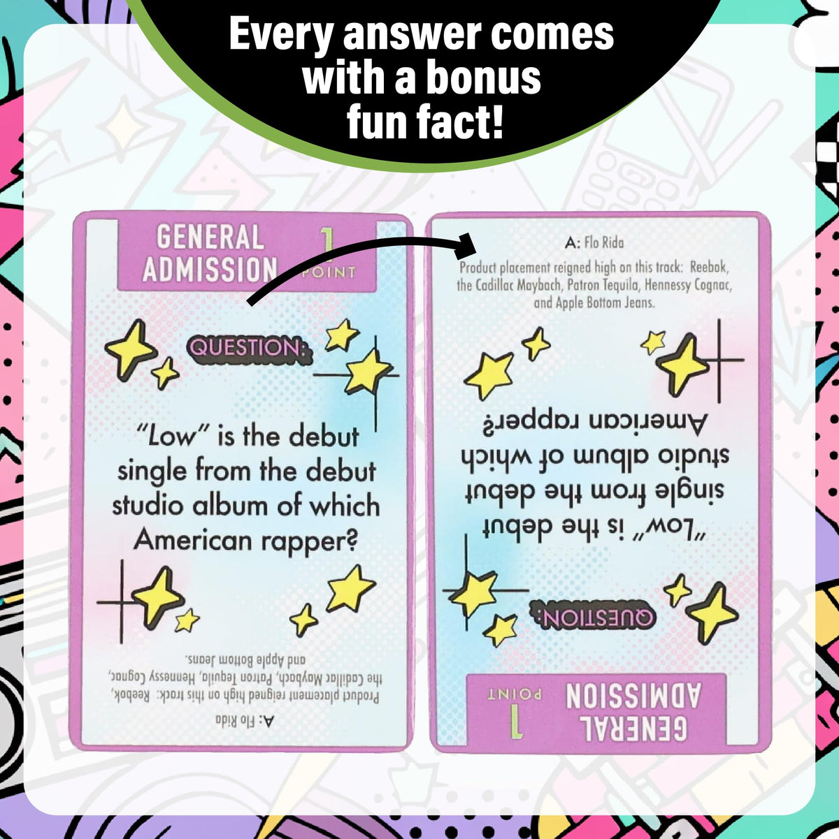 AQUARIUS Music Trivia Card Game - Pop, Rock, Hip-Hop & Alternative Quiz - Party Game for Adults & Teens, Gift for Music Lovers - I Love the 2000s