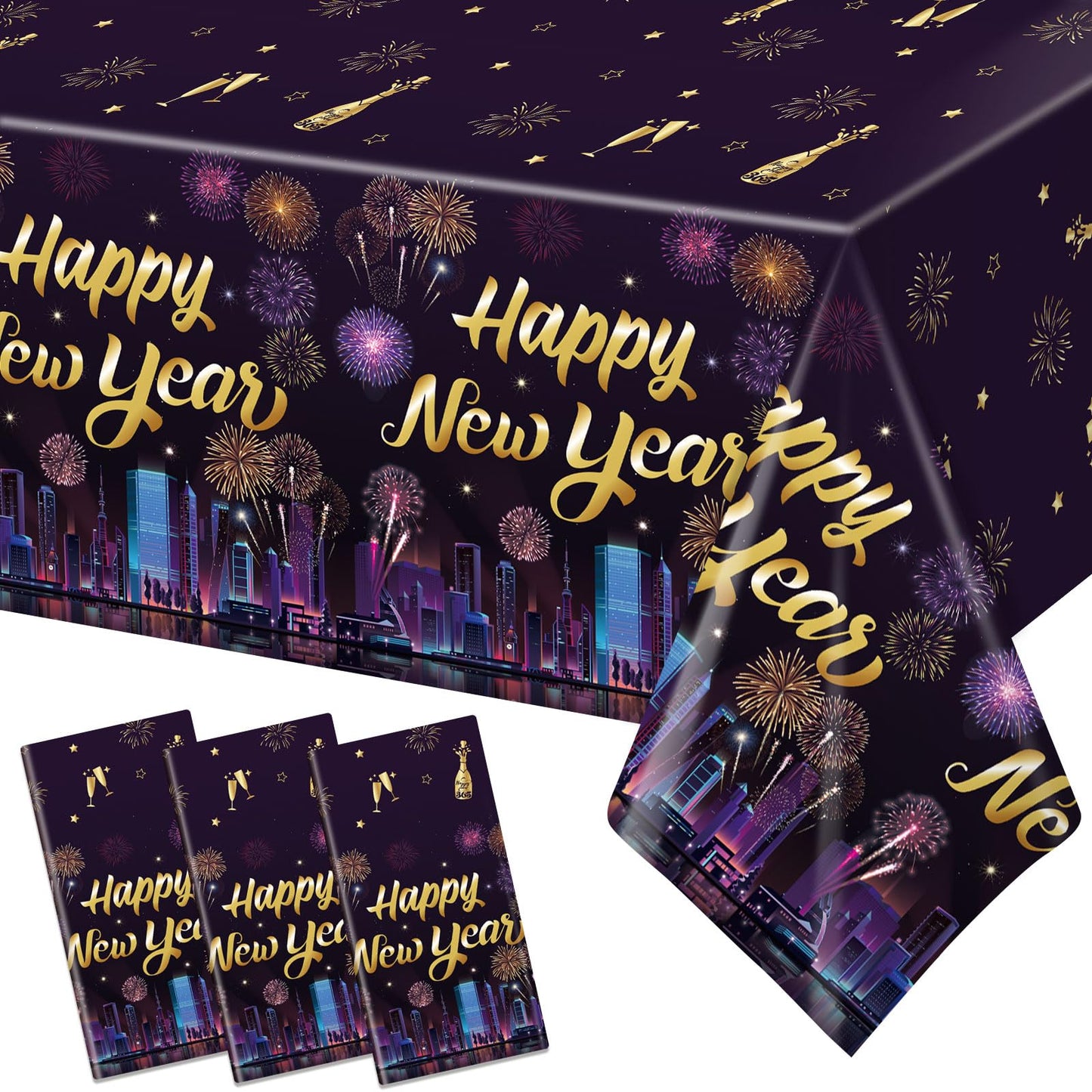 Yavxzvbw 3Pcs New Years Eve Party Supplies 2026 New Years Eve Tablecloth Happy New Year 2026 Tablecloth New Year Eve Decorations