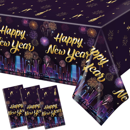 Yavxzvbw 3Pcs New Years Eve Party Supplies 2026 New Years Eve Tablecloth Happy New Year 2026 Tablecloth New Year Eve Decorations