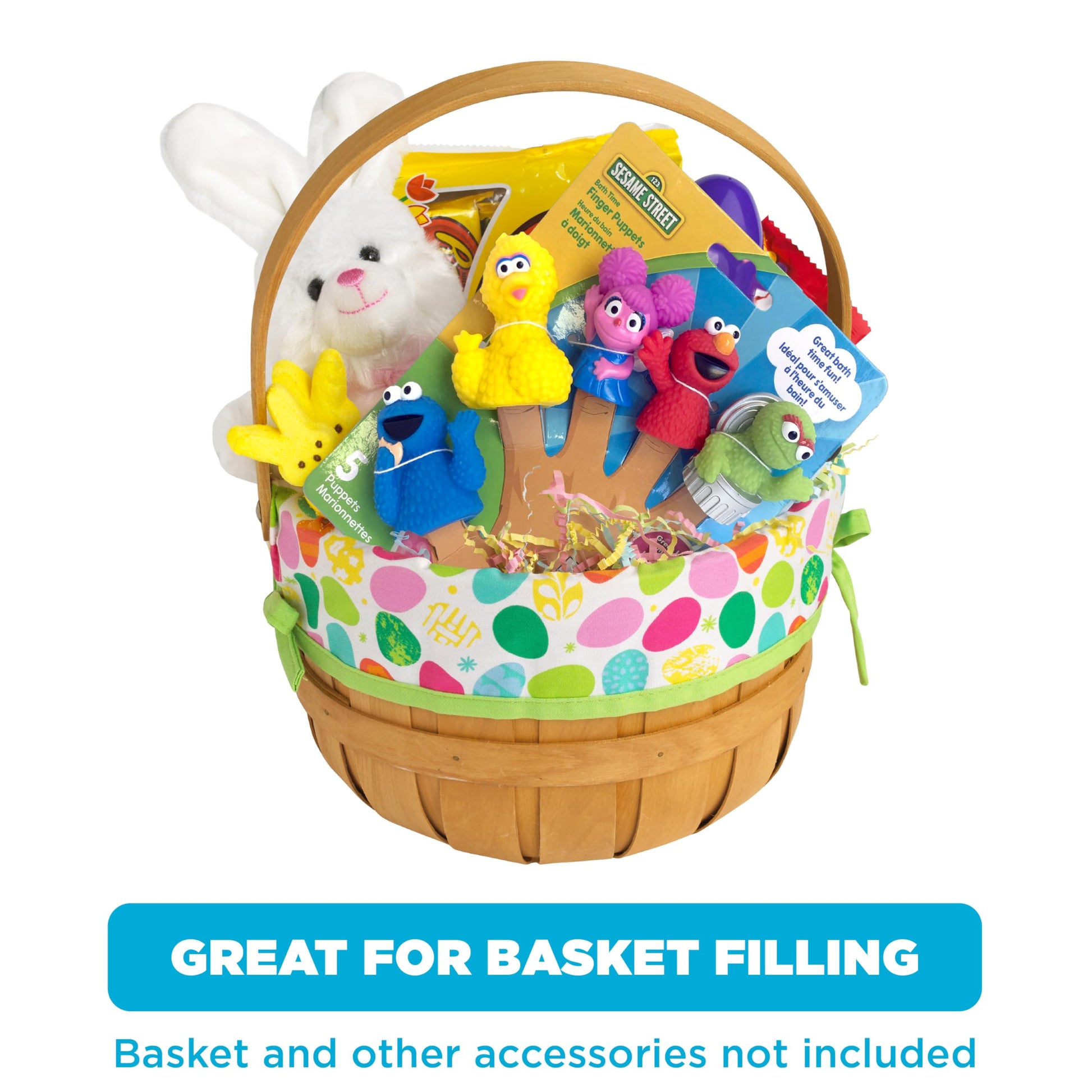 Sesame Street 5 Piece Finger Puppet Set - Easter Basket Stuffers, Easter Egg Fillers, Easter Decorations, Party Favors, Educational, Playtime, Bath