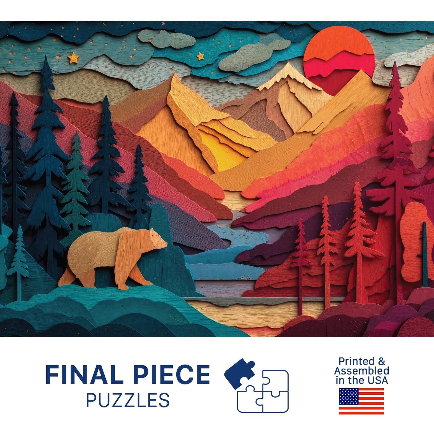 Bear Country (#8) - 1000 Piece Jigsaw Puzzle for Adults | Premium European Blue Board | Satin Low-Glare Finish | Ribbon Cut | Bonus Poster |