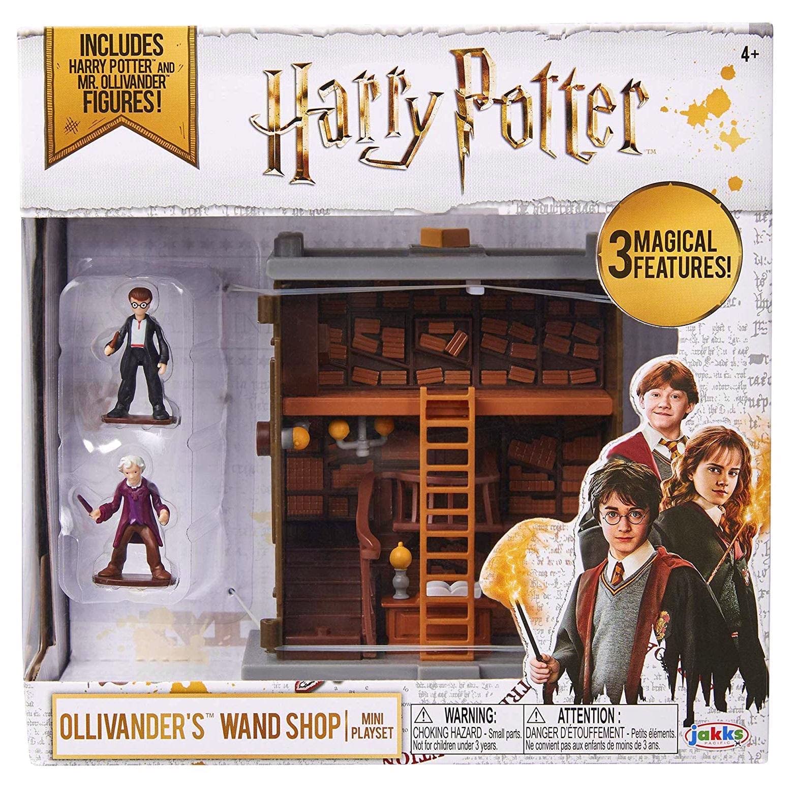 HARRY POTTER Ollivander's Wand Shop Mini Playset, Includes HP and Mr. Ollivander Figures! with 3 Magical Features