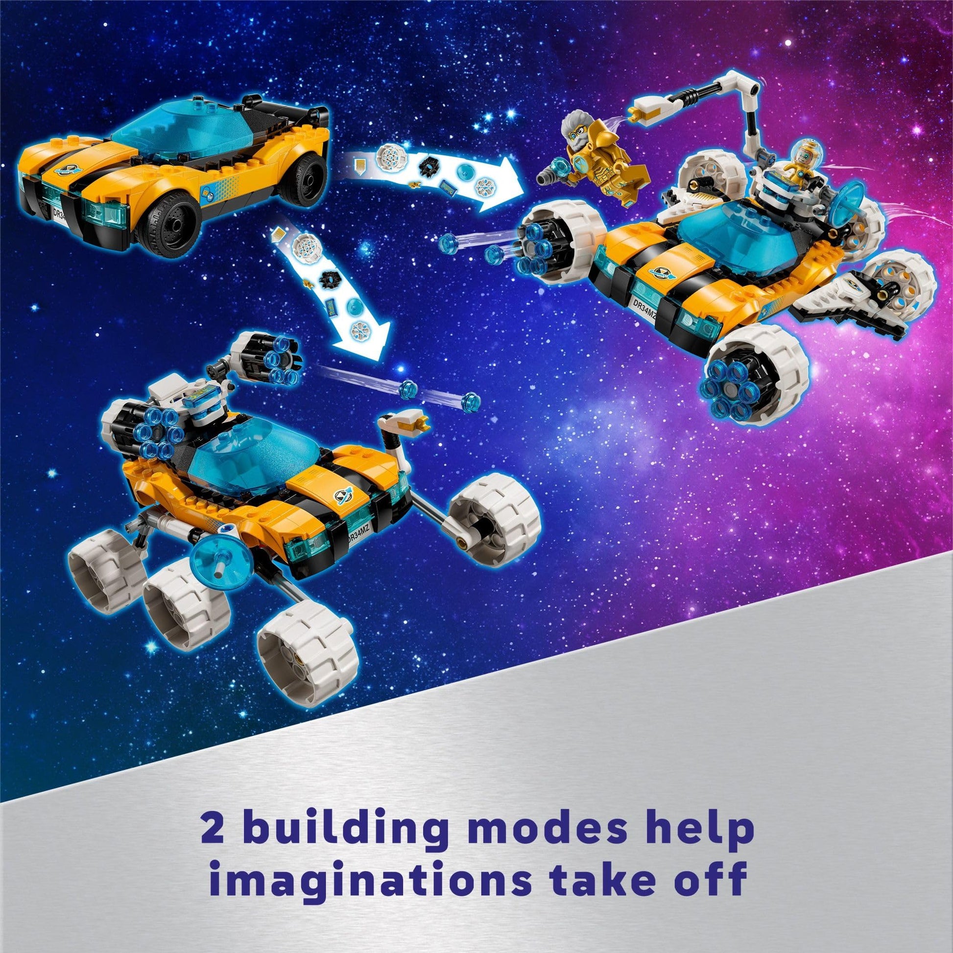 LEGO DREAMZzz Mr. Oz’s Space Car Toy, Transforming Vehicle Building Set, Includes TV Show Minifigures Mr. Oz, Albert and Jayden, Space Shuttle Toy