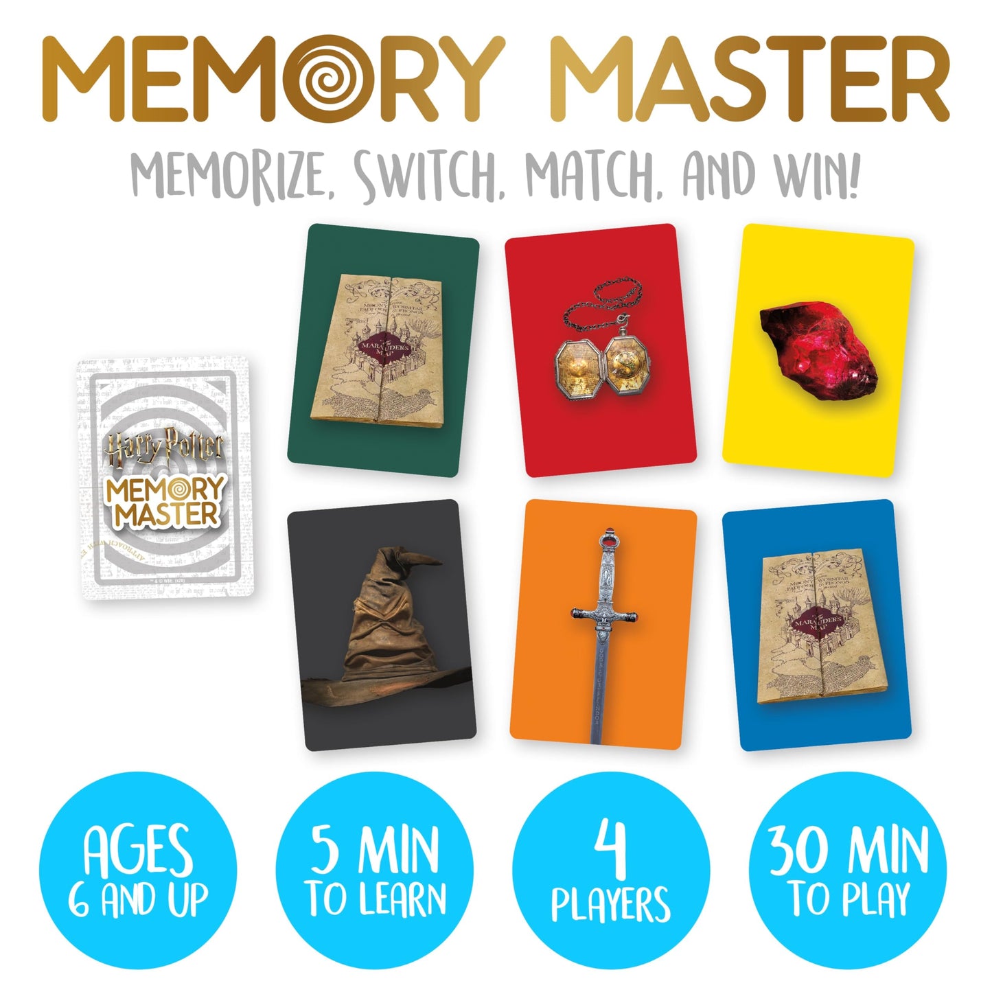 AQUARIUS Harry Potter Memory Master Card Game - Fun Family Party Game for Kids, Teens & Adults - Entertaining Game Night Gift - Officially Licensed HP