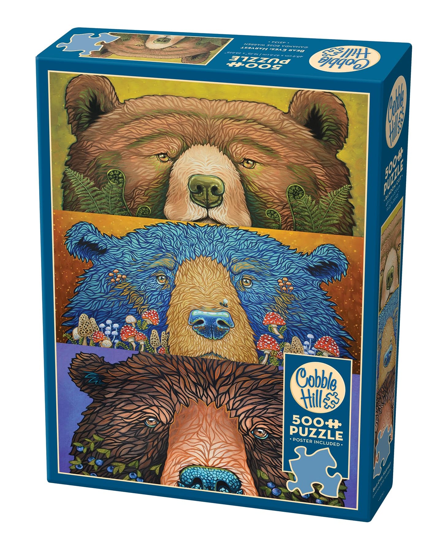 Cobble Hill 500 Piece Puzzle - Bear Eyes: Harvest - Sample Poster Included
