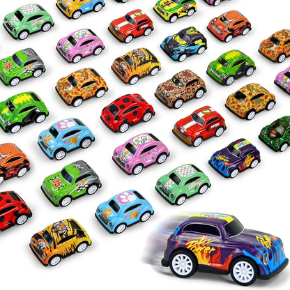 Vileafy 30-Pack Mini Pull-Back Race Cars for Kids | Metal Small Toy Cars Bulk for Goodie Bag Stuffers, Birthay Party Favors, and Classroom Treasure