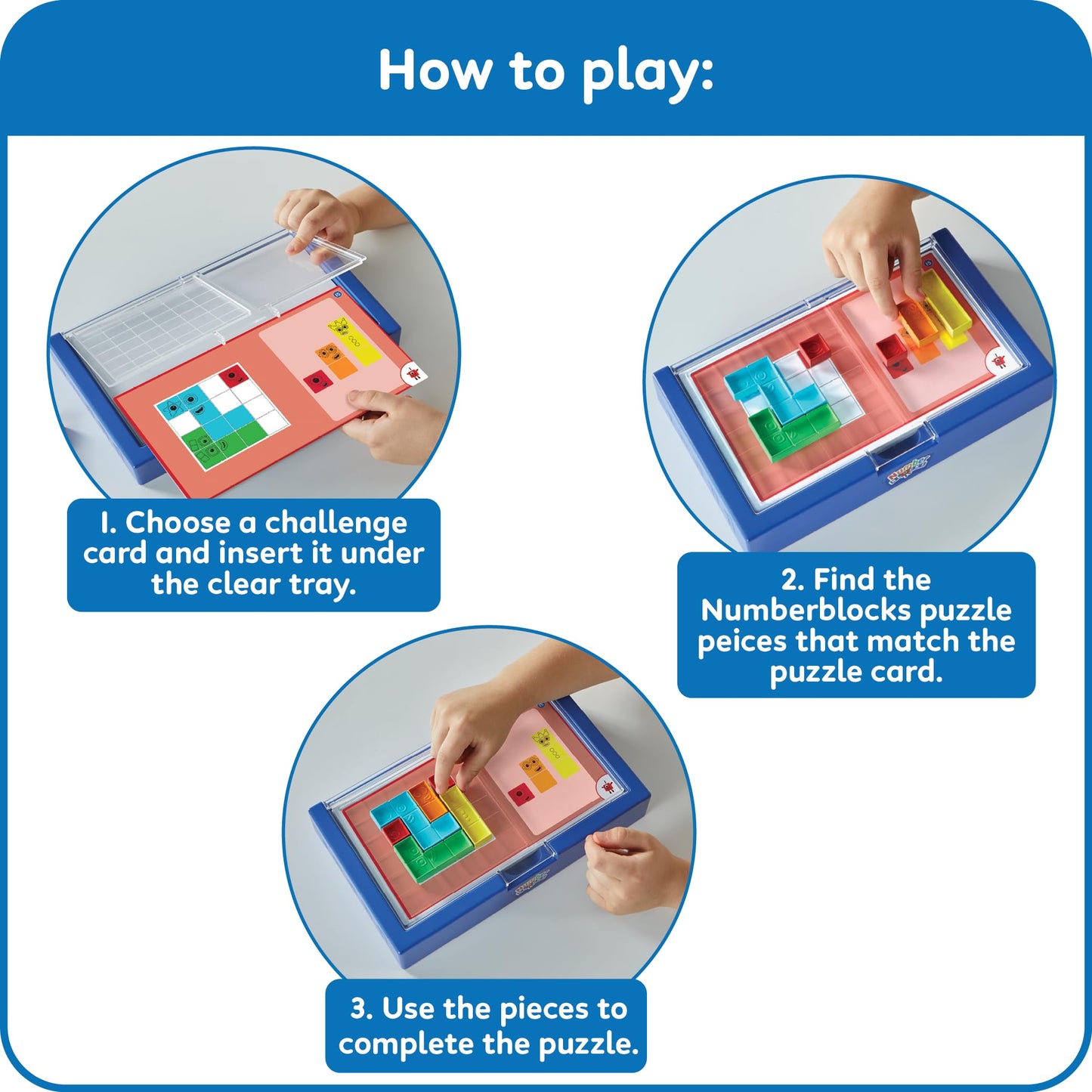hand2mind Numberblocks Puzzle Solver, Brain Teasers, Logic Puzzles for Kids, Educational Games, Math Toys for Kids 3-5, Fidget Game, Preschool