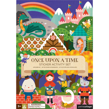 Petit Collage Sticker Activity Book, Once Upon A Time - Giant Fold Out Sticker Book for Kids, Includes Over 100 Reusable Stickers - Activity Book