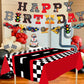 Race Car Party Decorations Happy Birthday Banner Hot Race Cars Tablecloths
