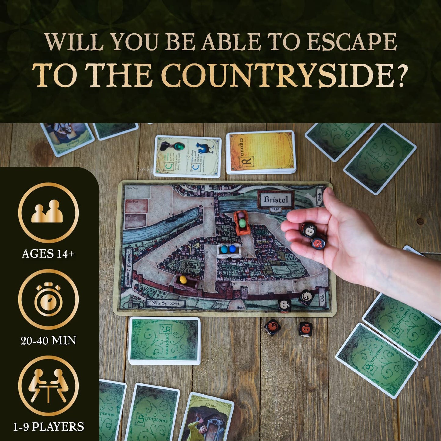 Facade Dark Cites Series Board Game of Strategy, Deceit, and Luck - Card Game for Teens Adults and Family - Bristol 1350