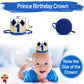 Baby Boy 1st Birthday Decorations With Birthday Crown - First Birthday Boy Decorations - Cake Smash Party Supplies - Happy Birthday and HighChair One