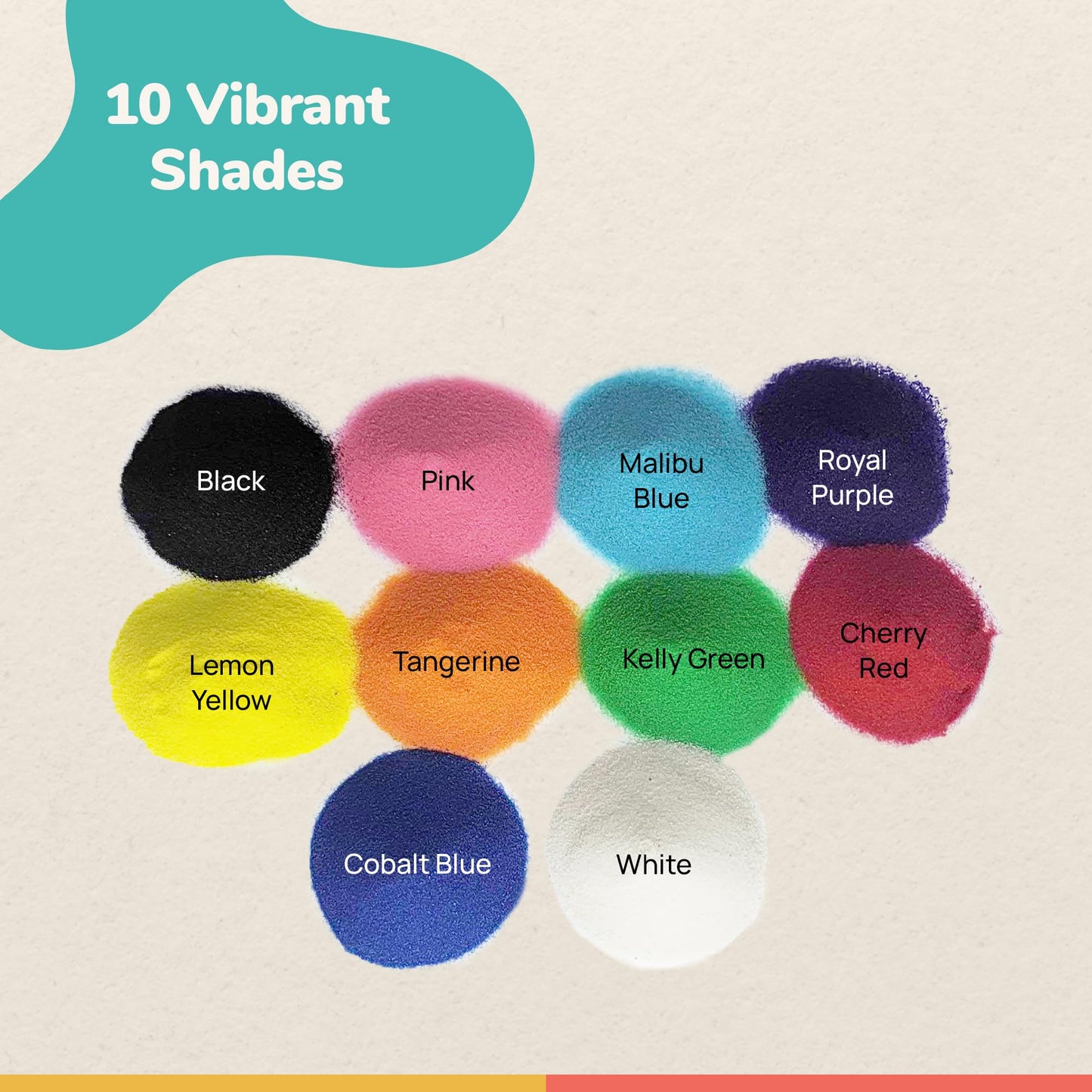 CuteyCo Crafty Sand Pack - 10 Colors: 11 lbs of Vibrant Craft Sand & Play Sand