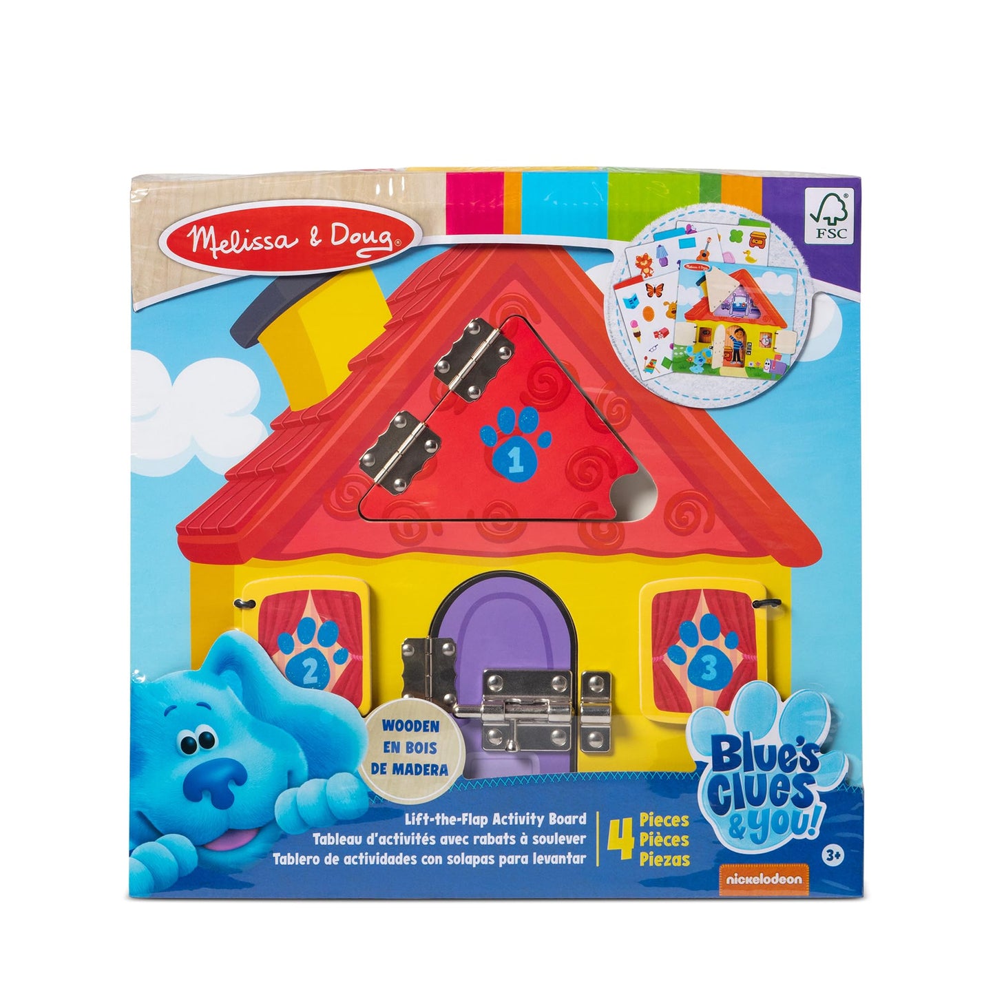 Melissa & Doug Blue’s Clues & You! Wooden Activity Board with Clue Cards - FSC Certified