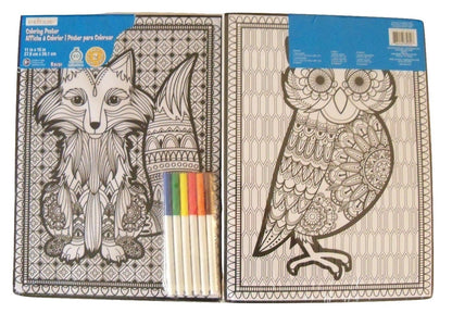 Creatology 2 Poster Set ~ Animal Playtime (Foxy Fun + Wise Owl; 11" X 15"; 1 Fuzzy, 1 Standard)
